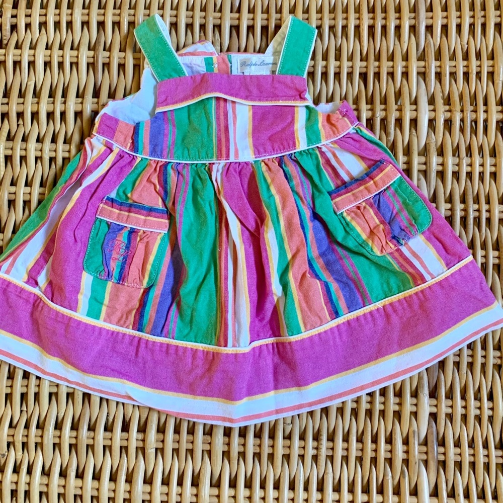 Ralph Lauren multicolor striped baby girl dress 3m